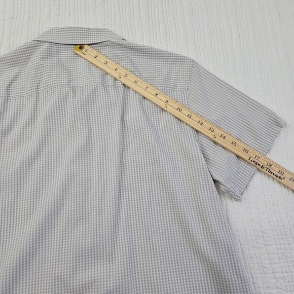 Calvin Klein Two Pocket Shirt Men's L Grey & White Checked Short Sleeve EUC LN - Picture 12 of 14